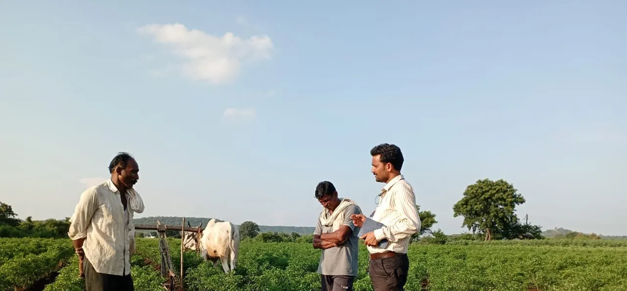 Farmers and the NiViM team in a field at Bhivgad, October 2024.